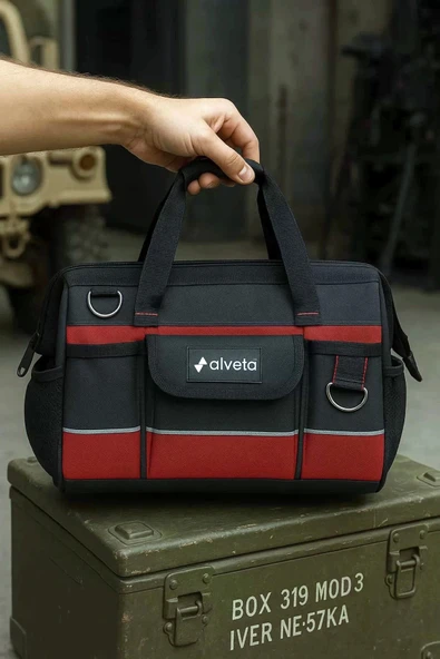 Alveta Profesyonel Hırdavat El Aletleri Tamir Bakım Onarım Takım Çantası L Boy Omuz Askılı 8684250502 - 2