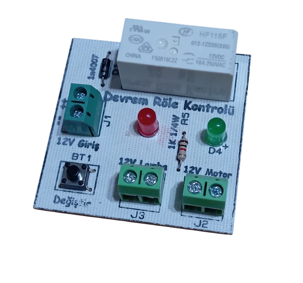 İlk Devrem Adaptörlü Motorlu Lambalı Röle Kontrol Devresi - Monteli - 2