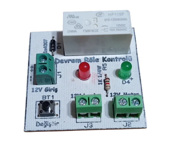 İlk Devrem Adaptörlü Motorlu Lambalı Röle Kontrol Devresi - Monteli
