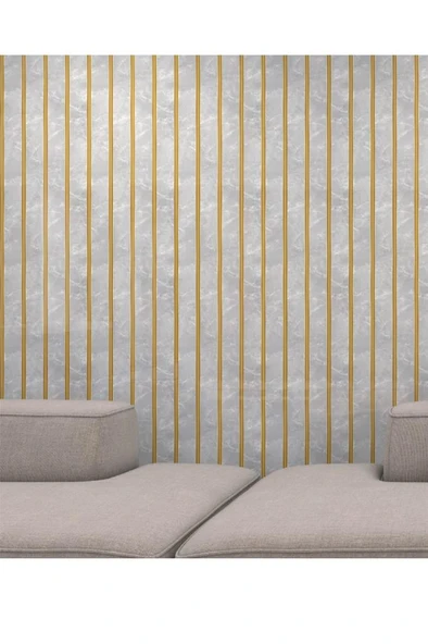 120cmx300cm Tek Parça Yapışkanlı Rulo Gold Mermer Desenli Gri Duvar Paneli Kağıdı Silivri QM0138 - 3