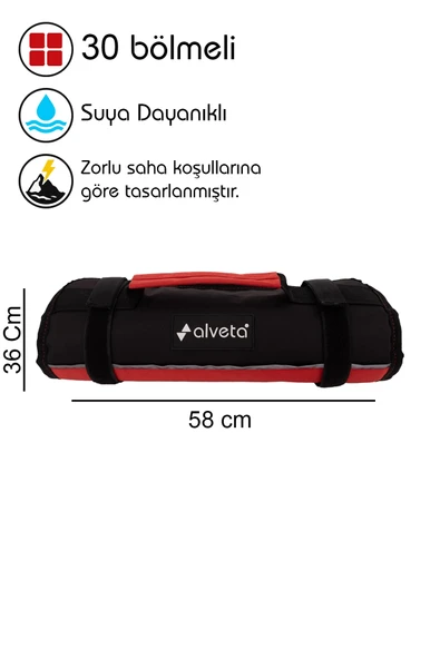 Alveta Profesyonel Rulo Alet Takım Çantası Elektrikçi Teknisyen Tesisatçı Mekanikçi Saha Çantası 8684250504 - 3