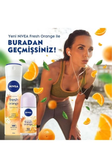Nivea Fresh Orange 48 Saat Kadın Roll-On Deodorant 3 x 50 ML - 4