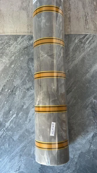 120cmx300cm Tek Parça Yapışkanlı Rulo Gold Mermer Desenli Gri Duvar Paneli Kağıdı Silivri QM0138 - 6