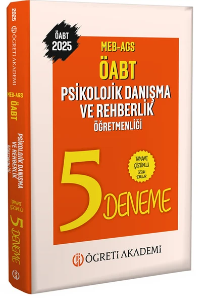 Öğreti 2025 MEB AGS ÖABT Psikolojik Danışma ve Rehberlik Öğretmenliği Tamamı Çözümlü 5 Deneme - 2