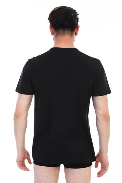 3 Adet Çift Kaplan Erkek Süprem Fanila Atlet Siyah Tişört 947 - Resim 2