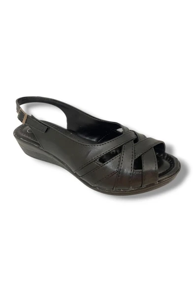 Fears 0060-25 Deri Çapraz Bant Dolgu Topuk Kadın Sandalet ürün görseli