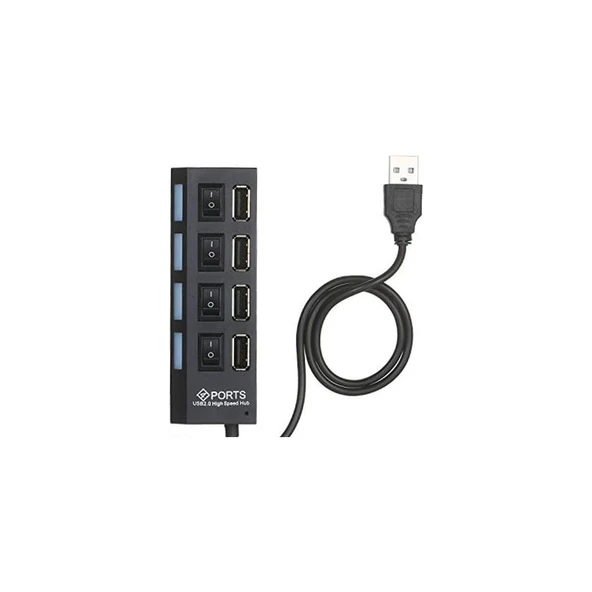 Adaman Siyah USB 2.0 Yd-76 4 Portlu Çoğaltıcı Bilgisayar Adaptör Şartelli