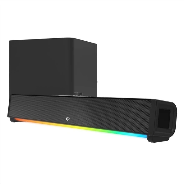 RAMPAGE RM-1 2X15W + 34W TF/BT/AUX/USB RGB Gaming Soundbar Speaker - 2