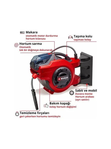 Einhell Ge-Hr 18/30 Wh Lı Solo Hortum Makarası - 2