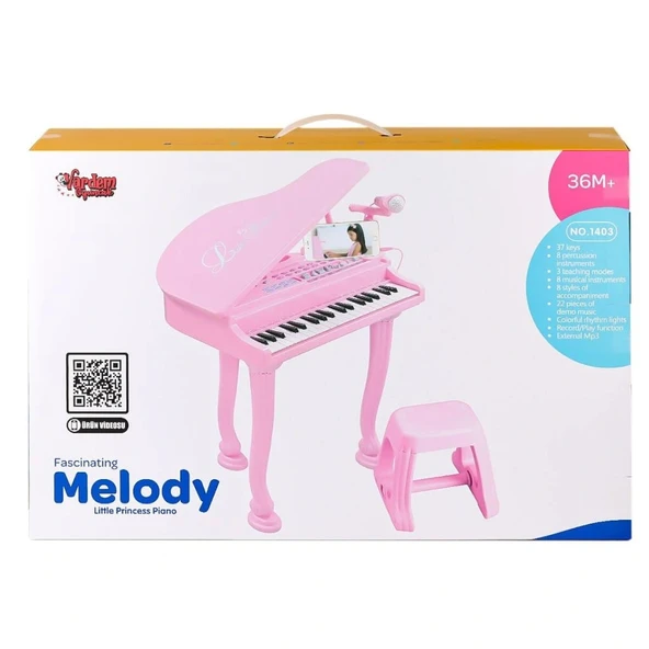 Nessiworld BAO-1403 0213  Mikrofonlu 37 Tuşlu Mp3 Çalar Büyük Pembe Piyano