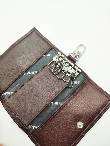 Uzun Boy Deri Anahtarlık Kahve Renk - 2