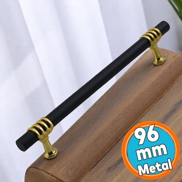 Mobilya Mutfak Dolabı Çekmece Dolap Kulpları Kapak Kulpu Kulbu Siyah Altın 160 mm Metal Kulp 16 Cm ürün görseli