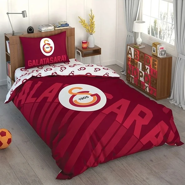 BRF LİSANSLI TEK KİŞİLİK NEVRESİM TAKIMI GALATASARAY KIRMIZI LOGO
