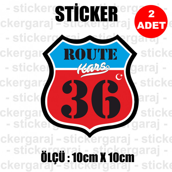 36 kars 2 adet plaka sticker - il şehir rota etiket