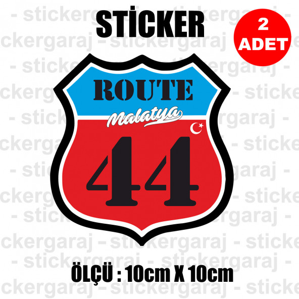 44 malatya 2 adet plaka sticker - il şehir rota etiket - kask motosiklet otomobil araba pc laptop bilgisayar cam uyumlu ürün görseli