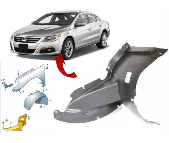 Passat Cc Camurluk Davlumbazı Sol Kucuk 3C8805911B ürün görseli 1