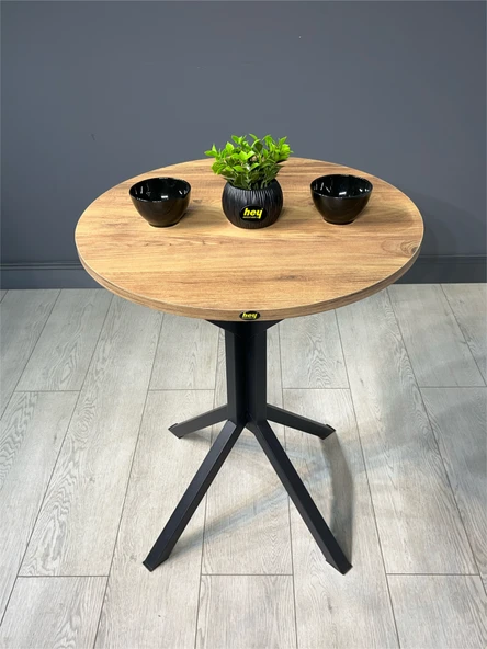İkra Yuvarlak Atlantik Çam Balkon Masası Mutfak Yemek Masası 60 cm - 2