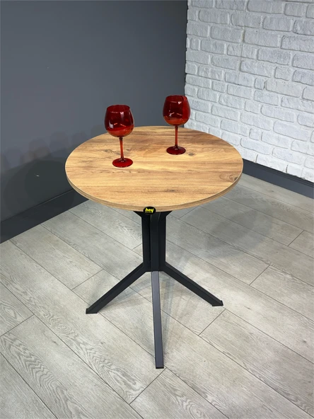 İkra Yuvarlak Atlantik Çam Balkon Masası Mutfak Yemek Masası 60 cm - 4