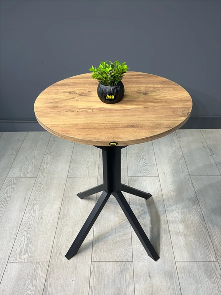 İkra Yuvarlak Atlantik Çam Balkon Masası Mutfak Yemek Masası 60 cm - 1