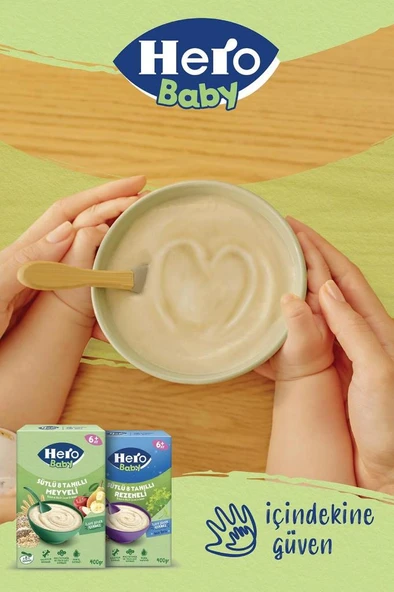 Hero Baby Sütlü Kırmızı Meyveli 8 Tahıllı Kaşık Mama 200g - 4