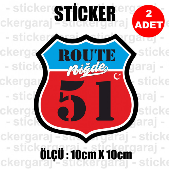51 niğde 2 adet plaka sticker - il şehir rota etiket - kask motosiklet otomobil araba pc laptop bilgisayar cam uyumlu ürün görseli