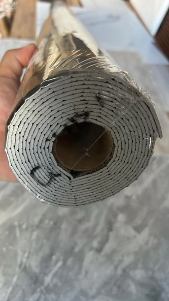 120cmx300cm Tek Parça Yapışkanlı Rulo Gold Mermer Desenli Parlak Duvar Paneli Kağıdı Florya QM0139 - Resim 7