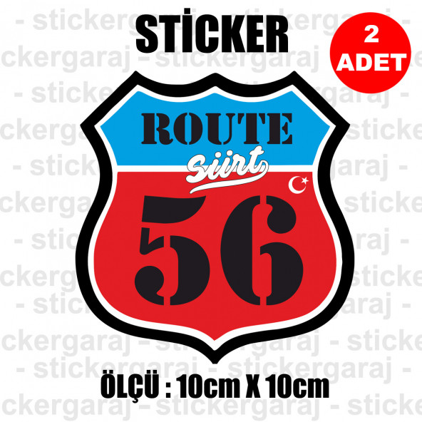 56 siirt 2 adet plaka sticker - il şehir rota etiket - kask motosiklet otomobil araba pc laptop bilgisayar cam uyumlu