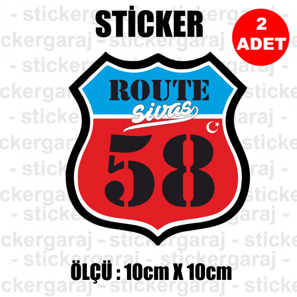 58 sivas 2 adet plaka sticker - il şehir rota etiket - kask motosiklet otomobil araba pc laptop bilgisayar cam uyumlu