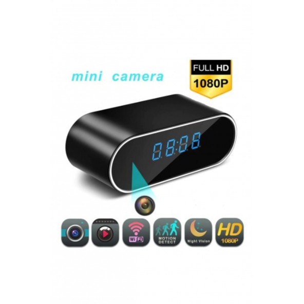 Mini Masa Saati gizli Kamera Wifi’li Ip 1080p Hd Çalar Saatli Kamera - 1