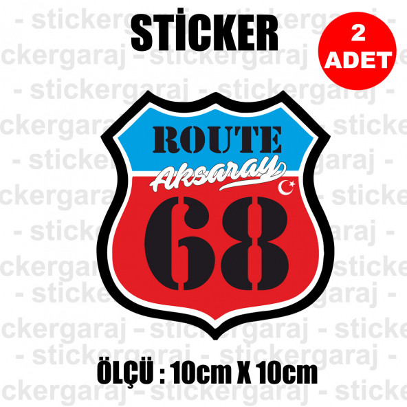 68 aksaray 2 adet plaka sticker - il şehir rota etiket - kask motosiklet otomobil araba pc laptop bilgisayar cam uyumlu