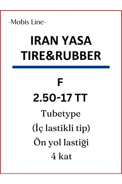 RKS Winner 125, 250-17 TT Tubetype Lastik - 5