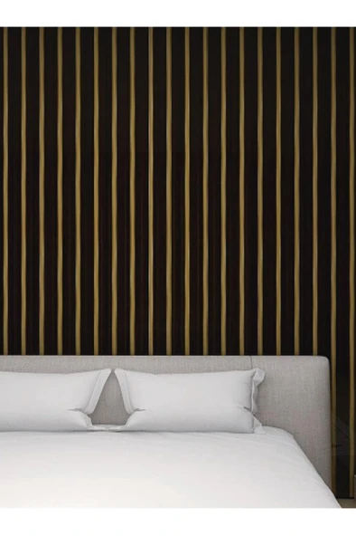 120cmx300cm Tek Parça Yapışkanlı Rulo Gold Çizgili Eskitme Parlak Duvar Paneli Kağıdı Pendik QM0140 - 3