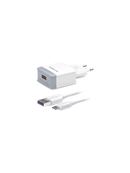 HüSo_Xiaomi Mi 4c Uyumlu Type-C Girişli Hızlı Şarj Aleti Cihazı Adaptör+Kablo 3.0A Q32