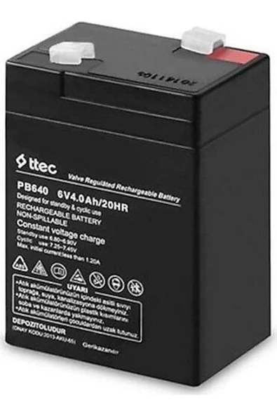 6V 4Ah KURU BAKIMSIZ AKÜ , 6 V 4 AH , 6 VOLT 4 AMPER , 6VOLT 4AMPER IŞILDAK AKÜSÜ - 2
