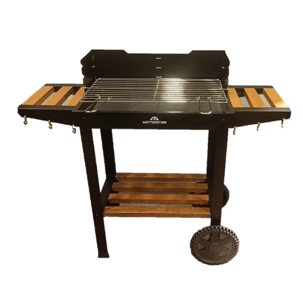 Wetterstein Tekerlekli Mangal, Ahşap Sehpalı/Raflı, Barbekü S MODEL - 5
