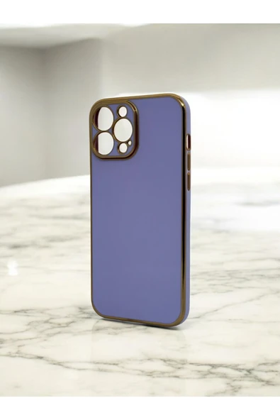 DUBİGOLD İPHONE 13 PRO MAX UYUMLU PARLAK GOLD DETAYLI BARK TELEFON KILIFI - 5