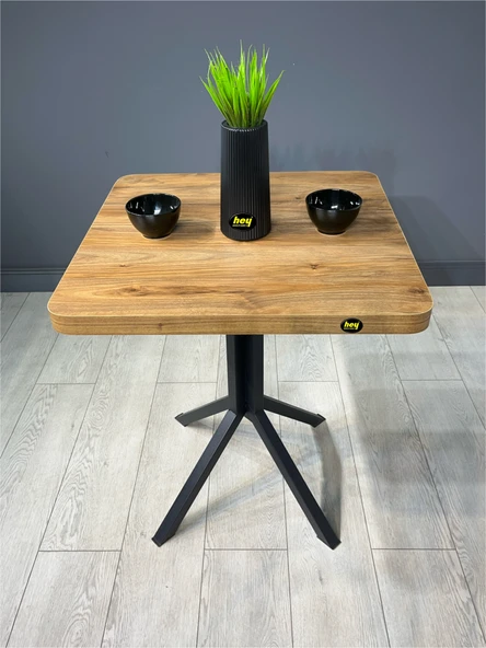 Zeren Kare Ceviz Balkon Masası Mutfak Yemek Masası 60 cm - 2