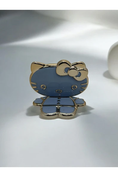 DUBİGOLD HER TELEFON KILIFINA UYUMLU SEVİMLİ HELLO CİTY TELEFON TUTACAĞI STAND - MAVİ - 2