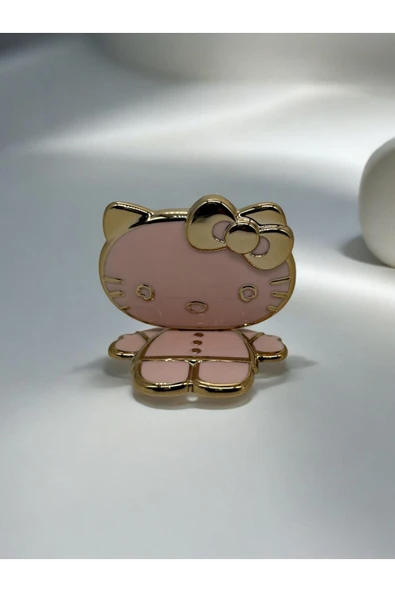 DUBİGOLD HER TELEFON KILIFINA UYUMLU SEVİMLİ HELLO CİTY TELEFON TUTACAĞI STAND - PEMBE - 2