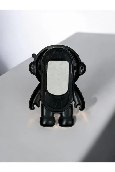 DUBİGOLD TELEFON KILIFI İÇİN ASTRONOT STAND APARATI TELEFON TUTUCU UYUMLU YATAY DİKEY STAND - SİYAH - 3
