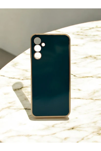 DUBİGOLD SAMSUNG A14 UYUMLU PARLAK GOLD DETAYLI BARK TELEFON KILIFI