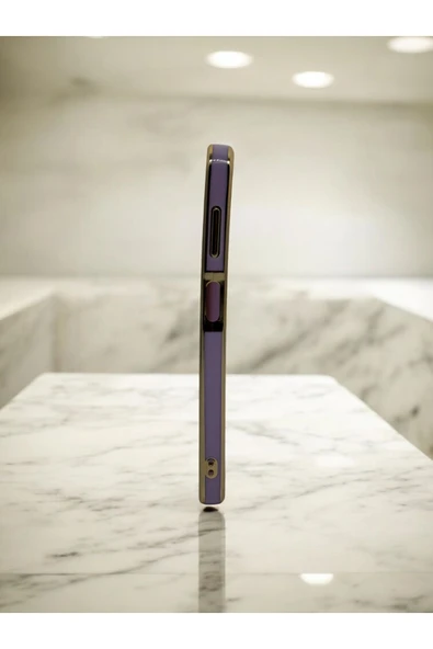 DUBİGOLD SAMSUNG A14 UYUMLU PARLAK GOLD DETAYLI BARK TELEFON KILIFI - 3