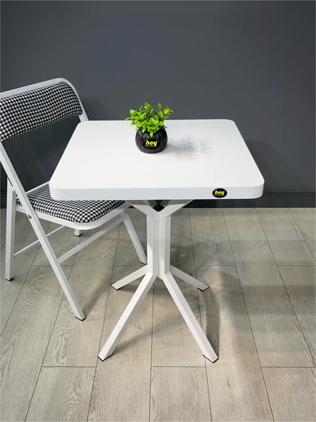 Zeren Kare Balkon Masası Mutfak Yemek Masası 60 cm - 2