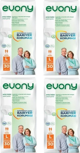 Evony 5.5 Damla Büyük Boy (L) 30'lu 4 Paket Emici Külot