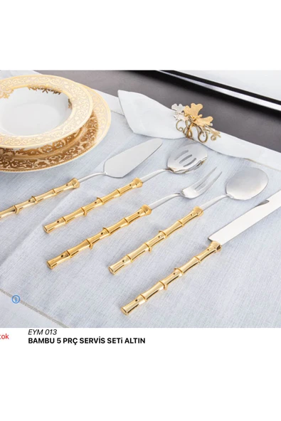 BAMBU 5 PRÇ SERVİS SETİ ALTIN - 1