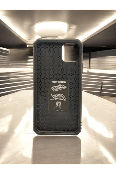 DUBİGOLD İPHONE 11 PRO MAX UYUMLU METAL YÜZÜKLÜ MIKNATISLI ZIRHLI TANK KILIF - 4