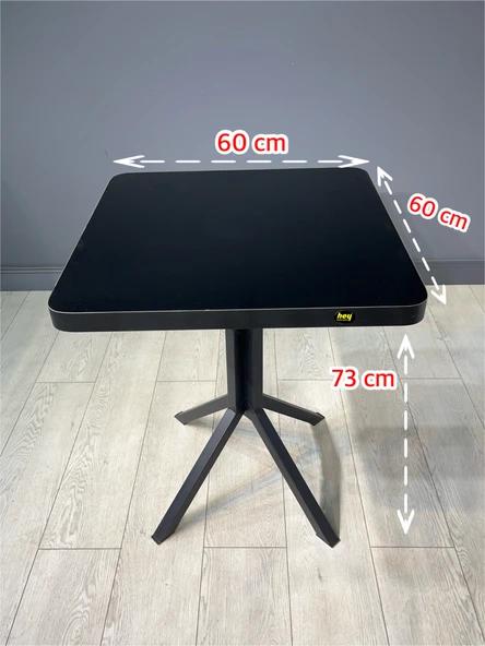 Zeren Kare Balkon Masası Mutfak Yemek Masası 60 cm - 3