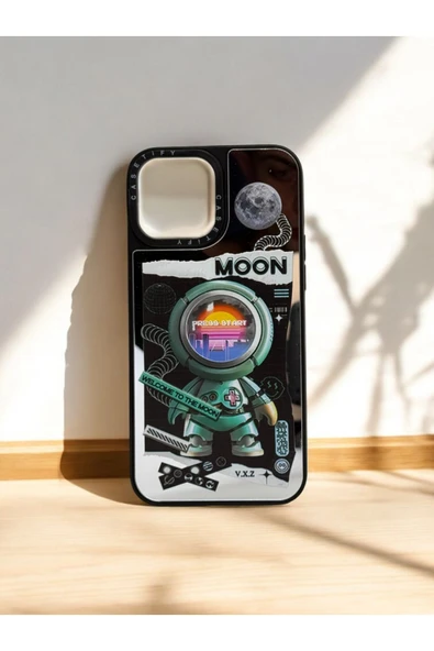 DUBİGOLD İPHONE 13 PRO MAX UYUMLU MOON YAZILI AYNALI TELEFON KILIFI