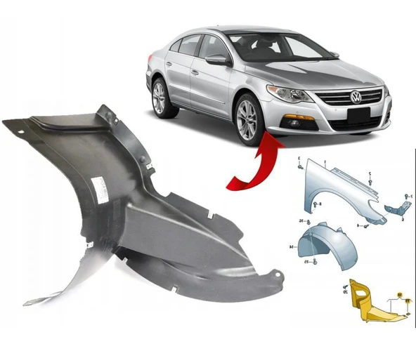 Passat Cc Camurluk Davlumbazı Sag Kucuk 3C8805912A ürün görseli 1