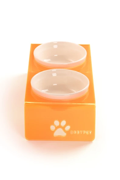 2'li Turuncu Pleksi Dekoratif Kedi Ve Köpek Seramik Mama & Su Kabı Paspas Hediye - 4